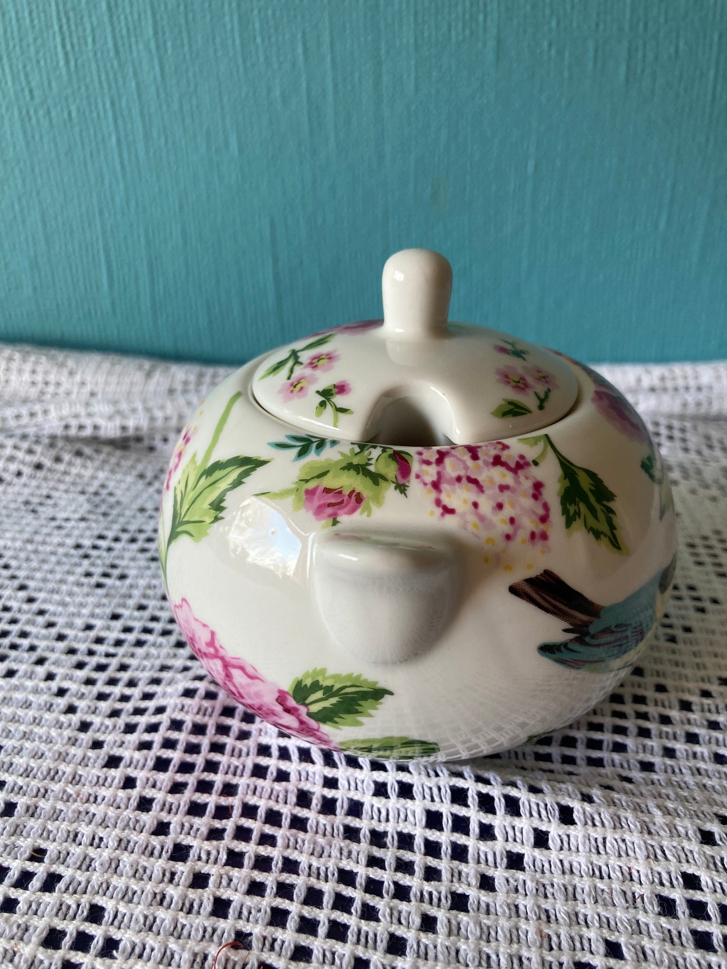 Bird Song Floral Creative Tops Lidded Sugar Bowl