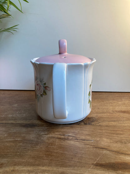 Sadler Pink Lidded Roses Teapot Vintage Frilled Lip Rare 4 Cup Teapot