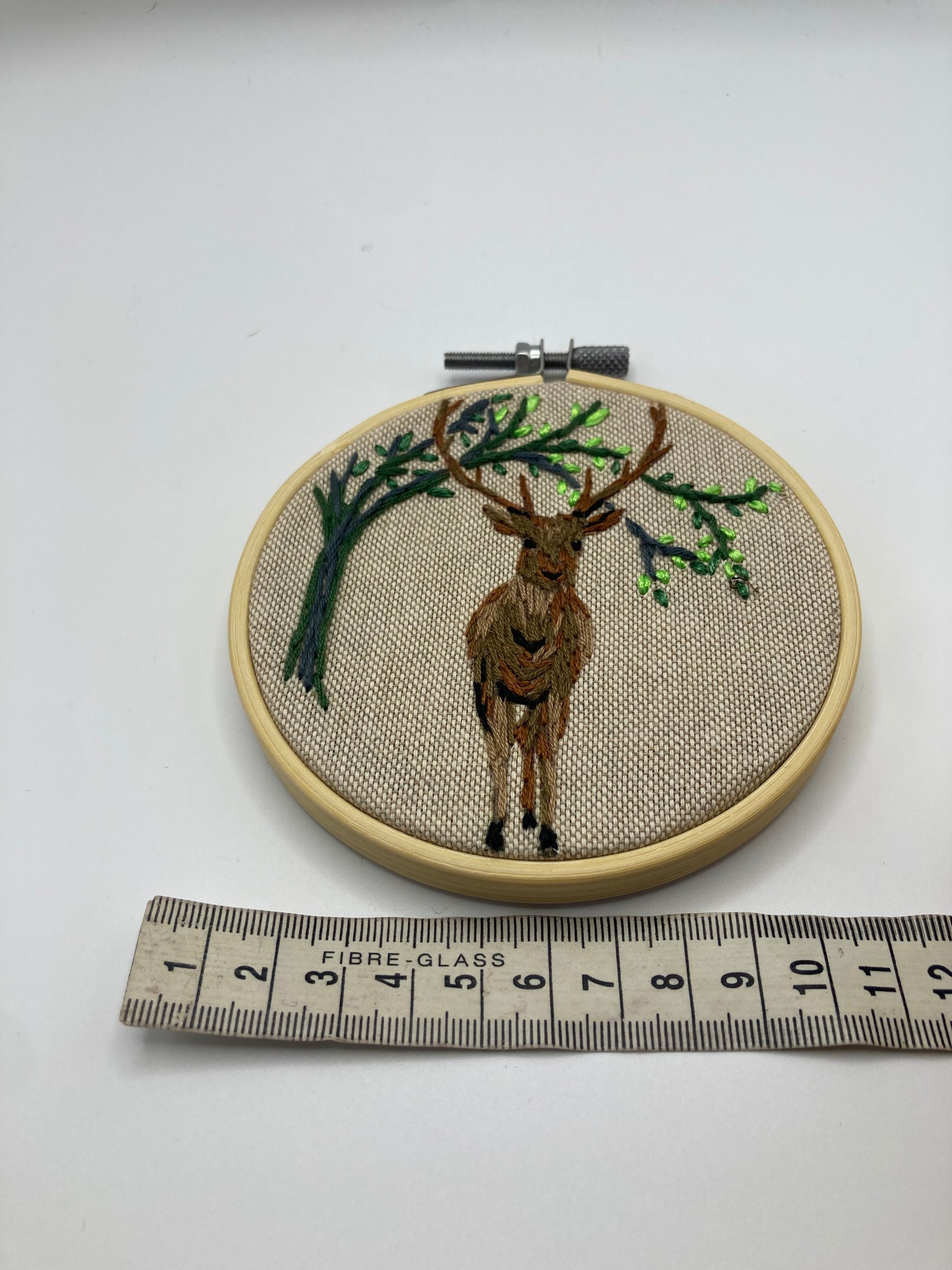 Deer Hand Stitched Medium Hoop Wall Art - Bloom & Heirloom Vintage Decor