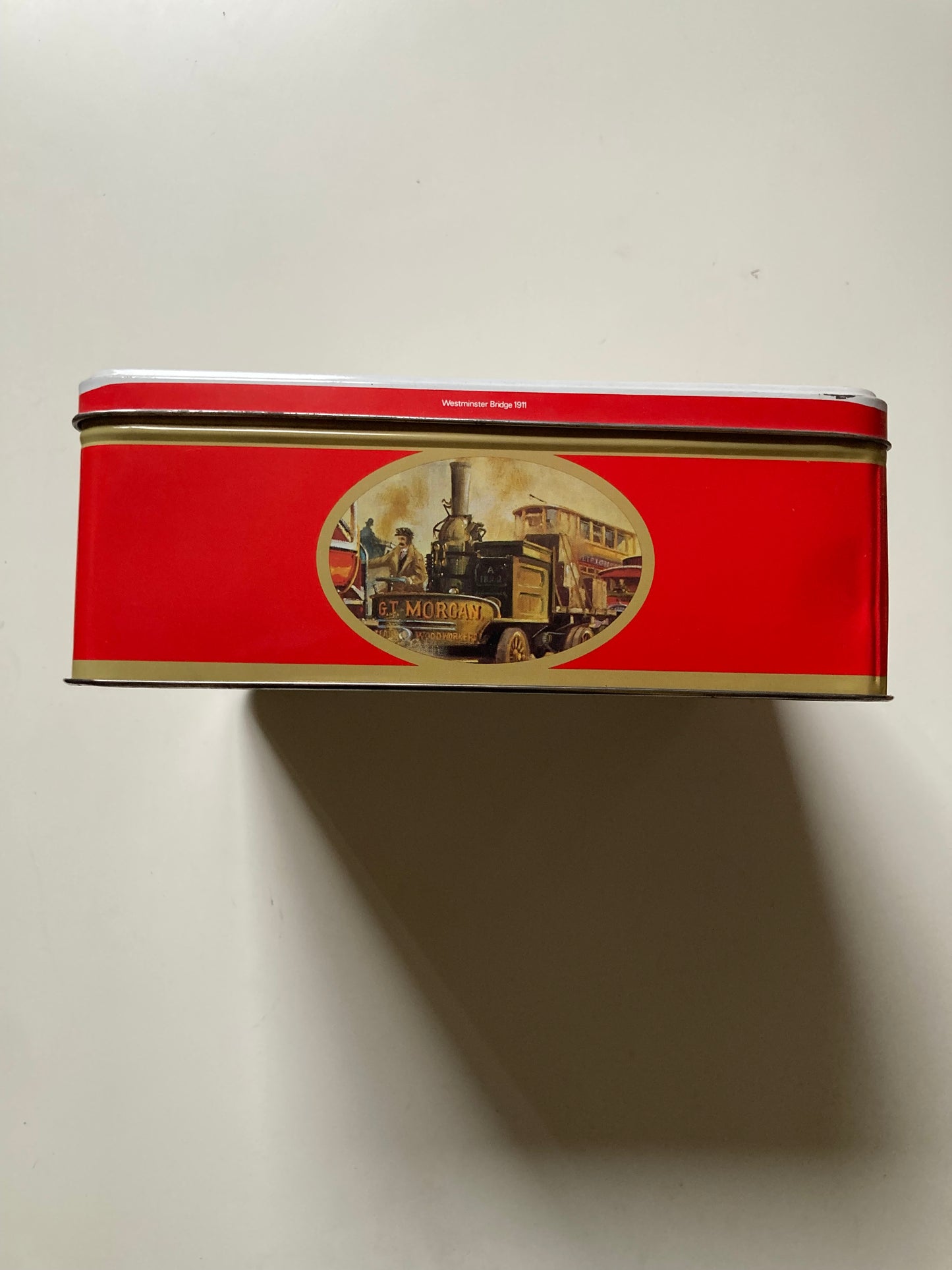 Vintage Advertisment Tin London Red Double Decker Bus Biscuit Tin Empty