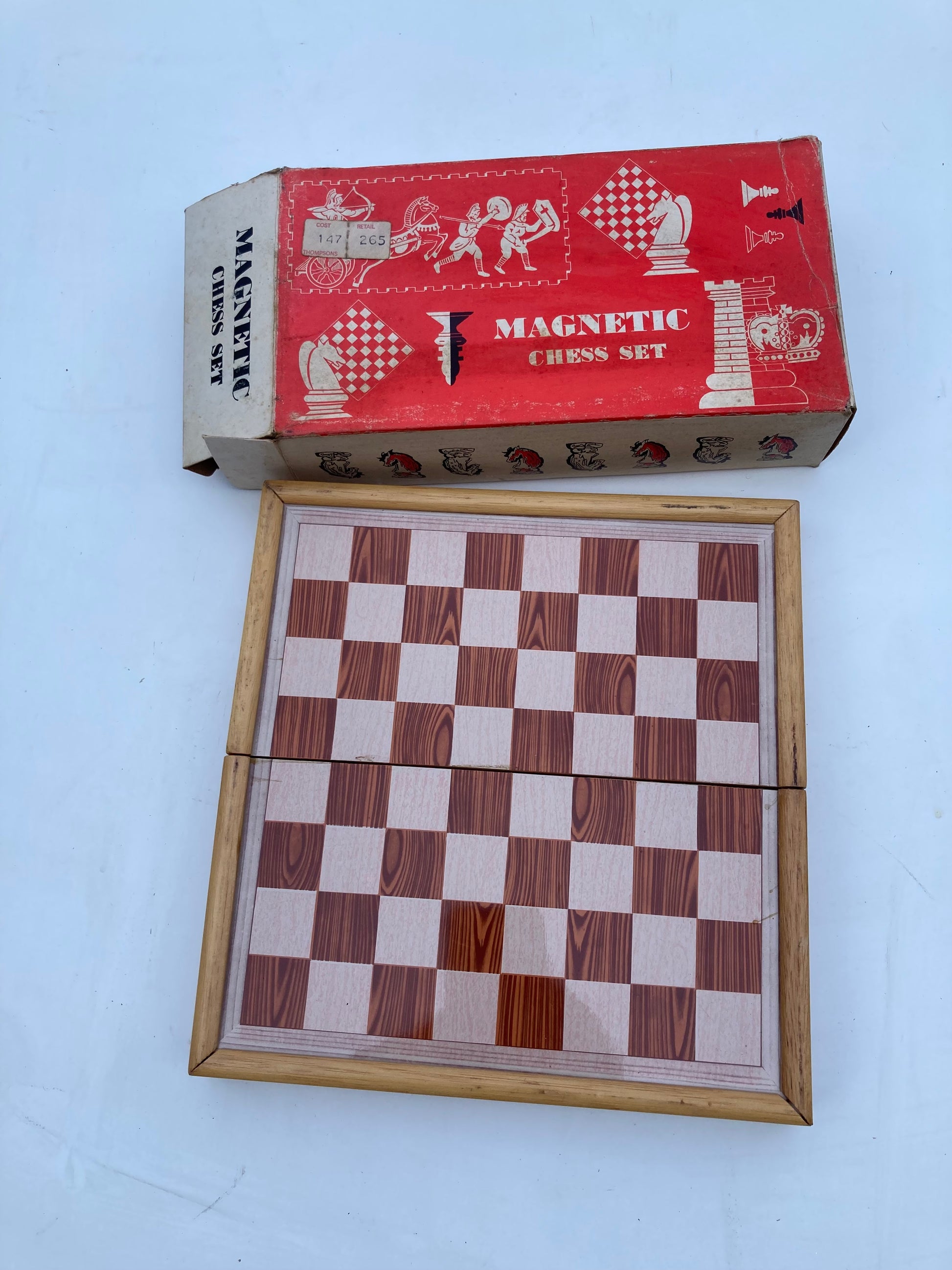 Vintage Lowe Magnetic Chess Set Complete With Board Boxed Prop Vintage Games - Bloom & Heirloom Vintage Decor