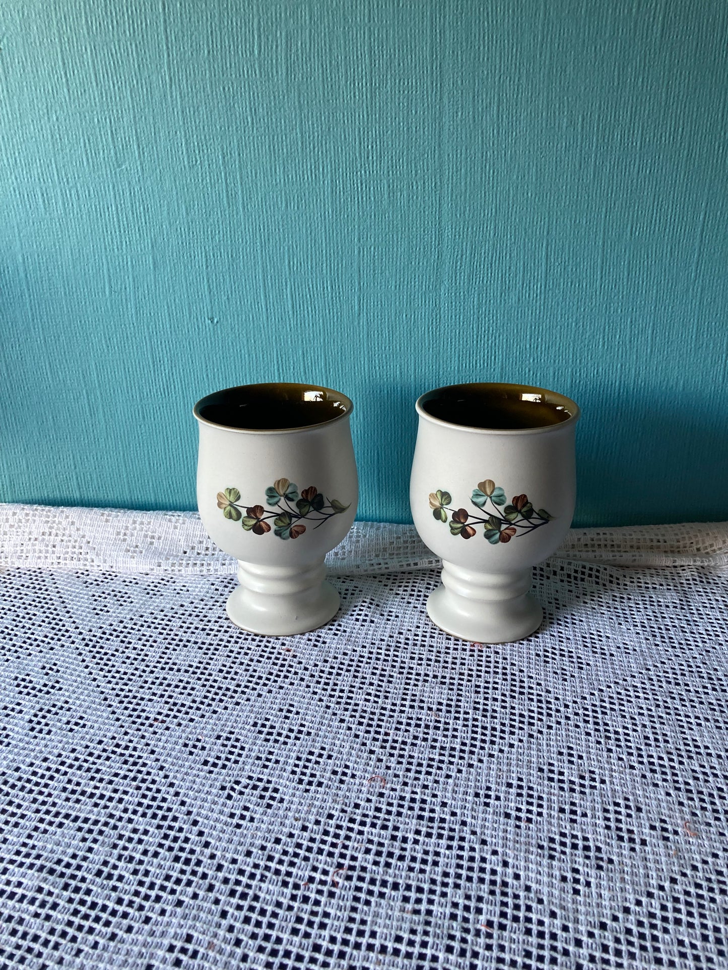 Denby Shamrock Goblet Pair
