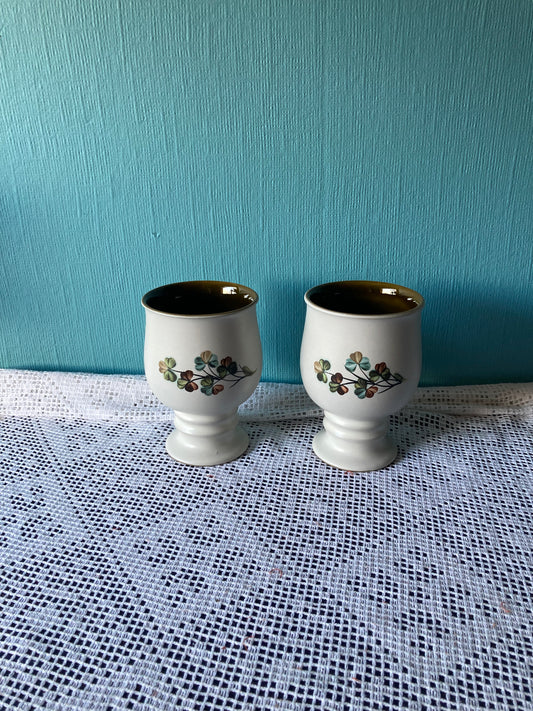 Denby Shamrock Goblet Pair