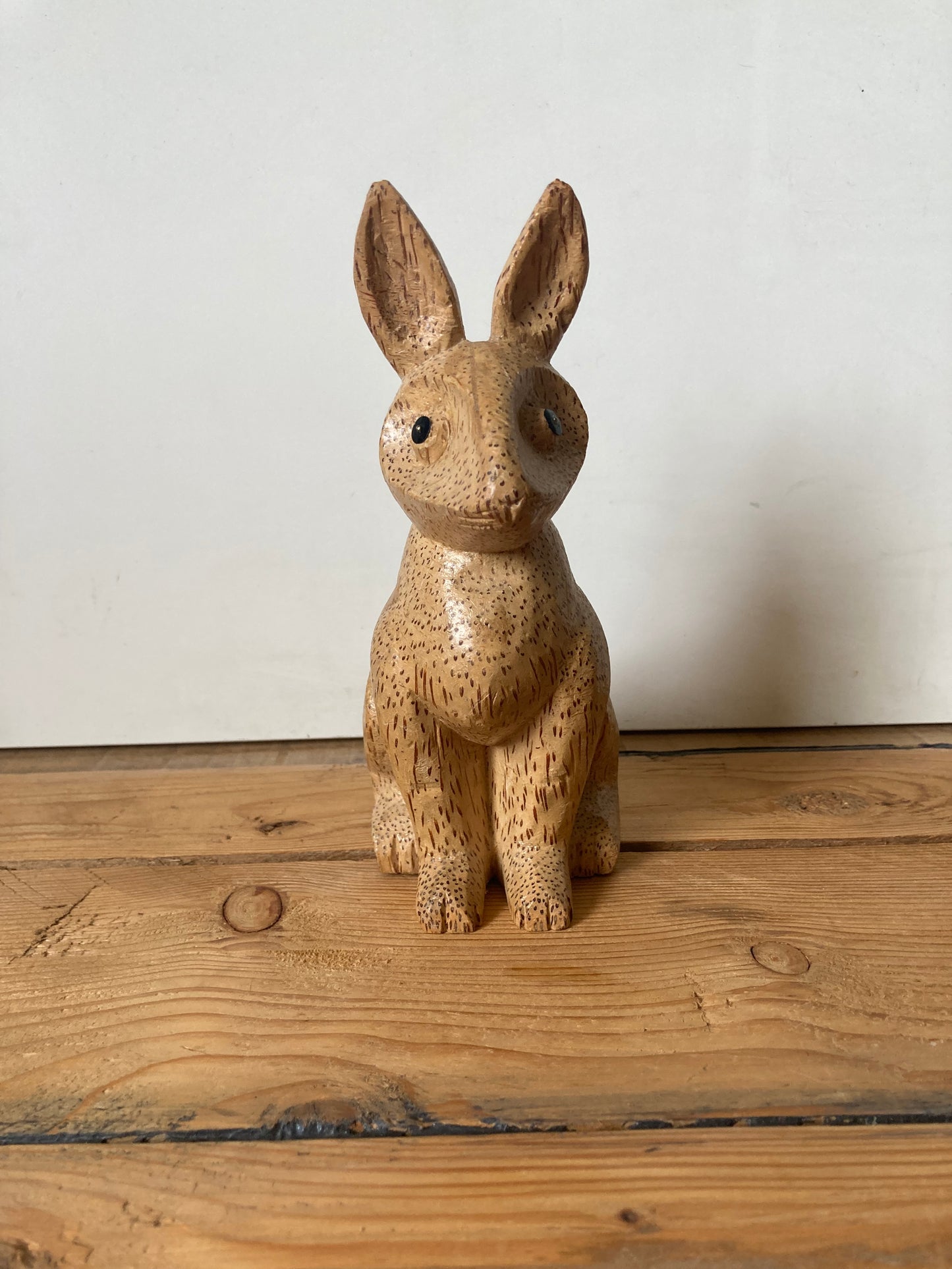 Sitting Hare Rabbit Ornament Brown Wood Woodland Animal Figure