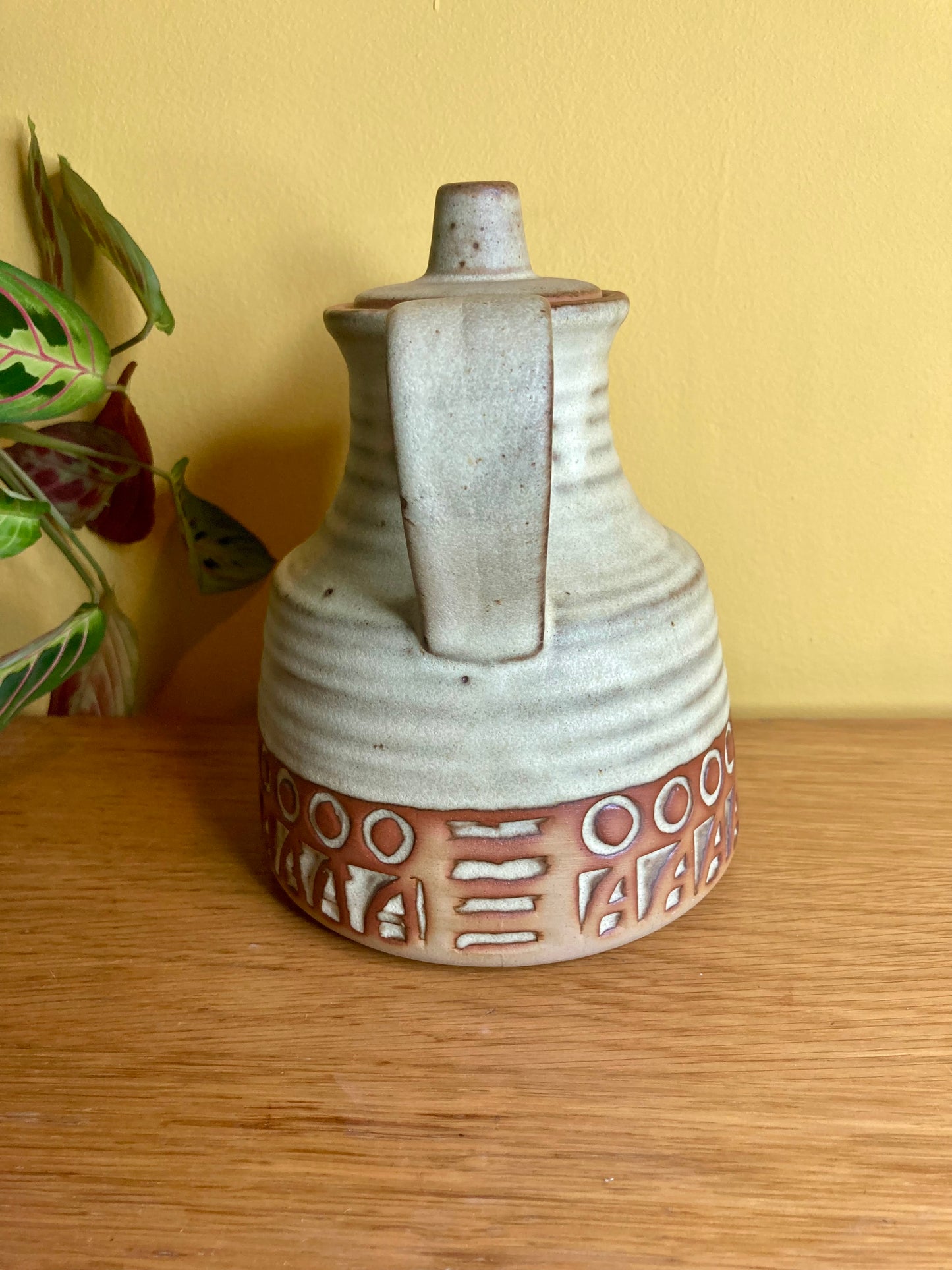 Vintage Tremar Ceramic Teapot Retro Pattern Cornish Pottery