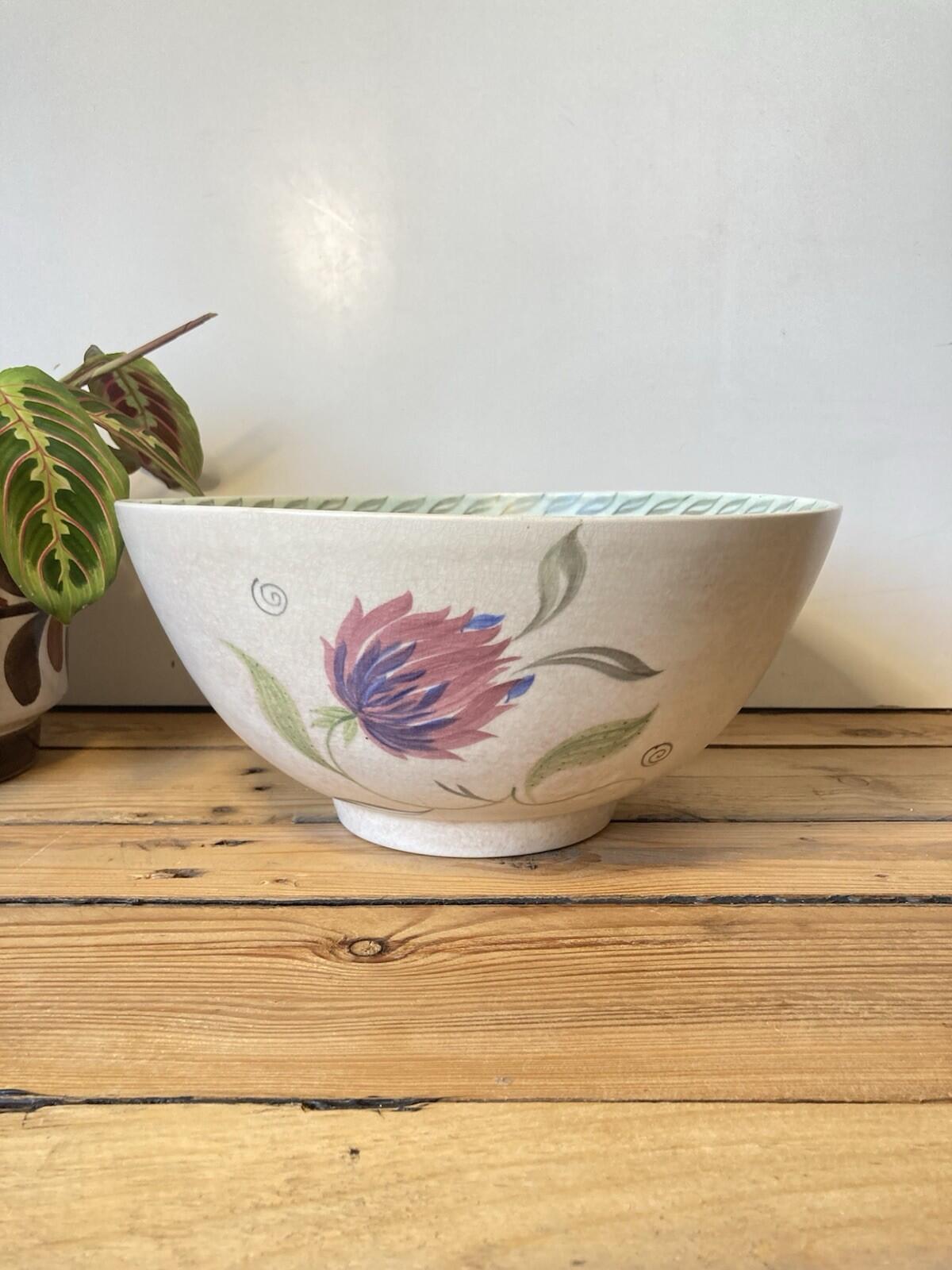E Radford Pottery Bowl Hand Painted Floral Vintage Ceramic Dish