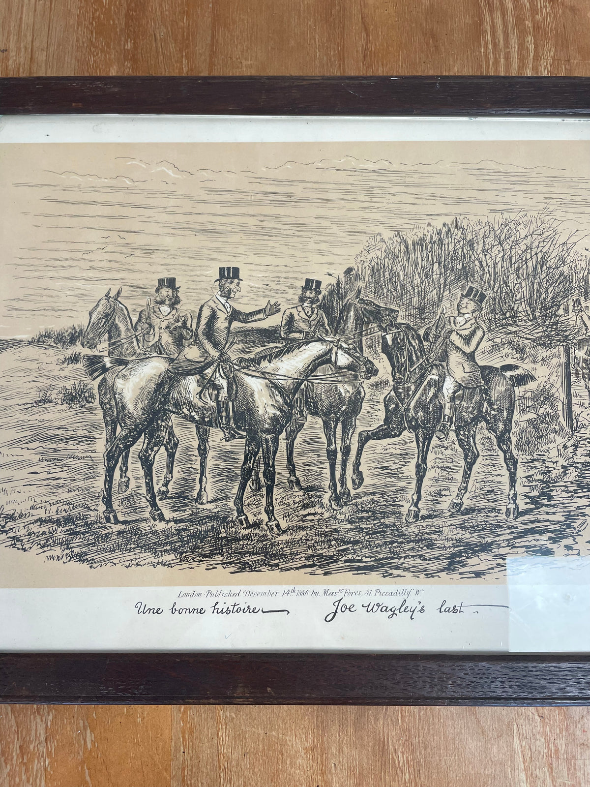 Victorian Hunting Print, “Joe Wagley’s Last”