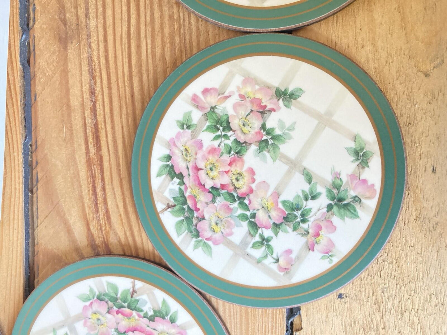 Pimpernel Floral Coasters Set Boxed Vintage Drinks Coasters Romantic Rose