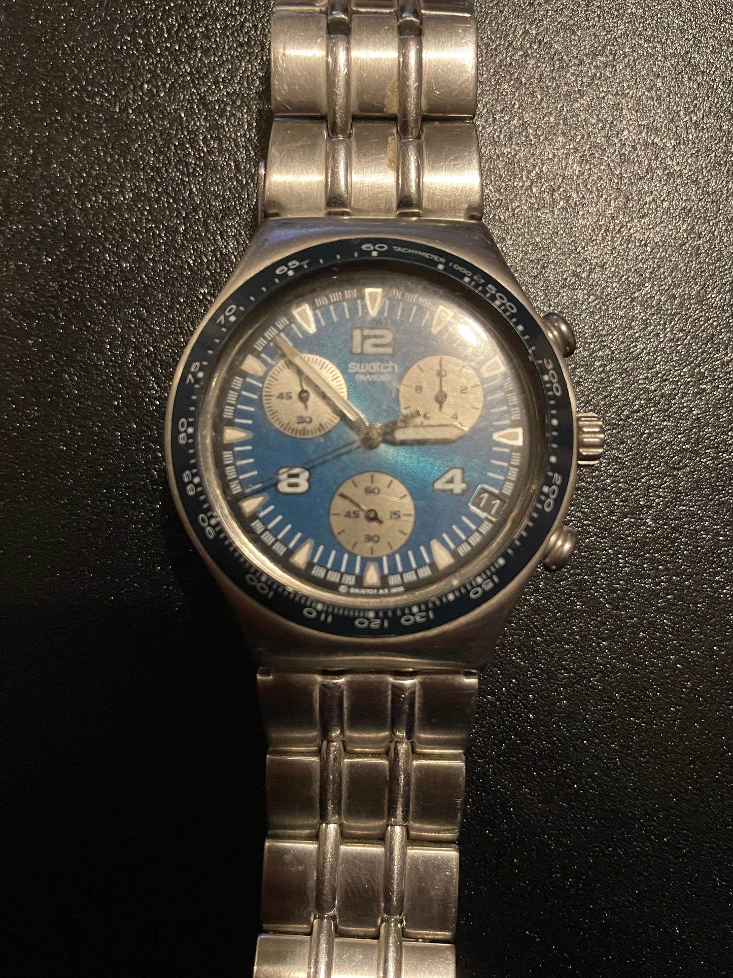 Swatch Chronograph Tachymeter Blue Swiss Made Watch