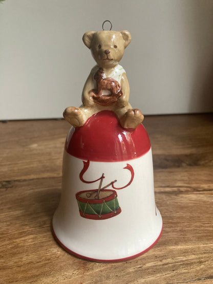 Christmas Teddy Bear Bell Ornament