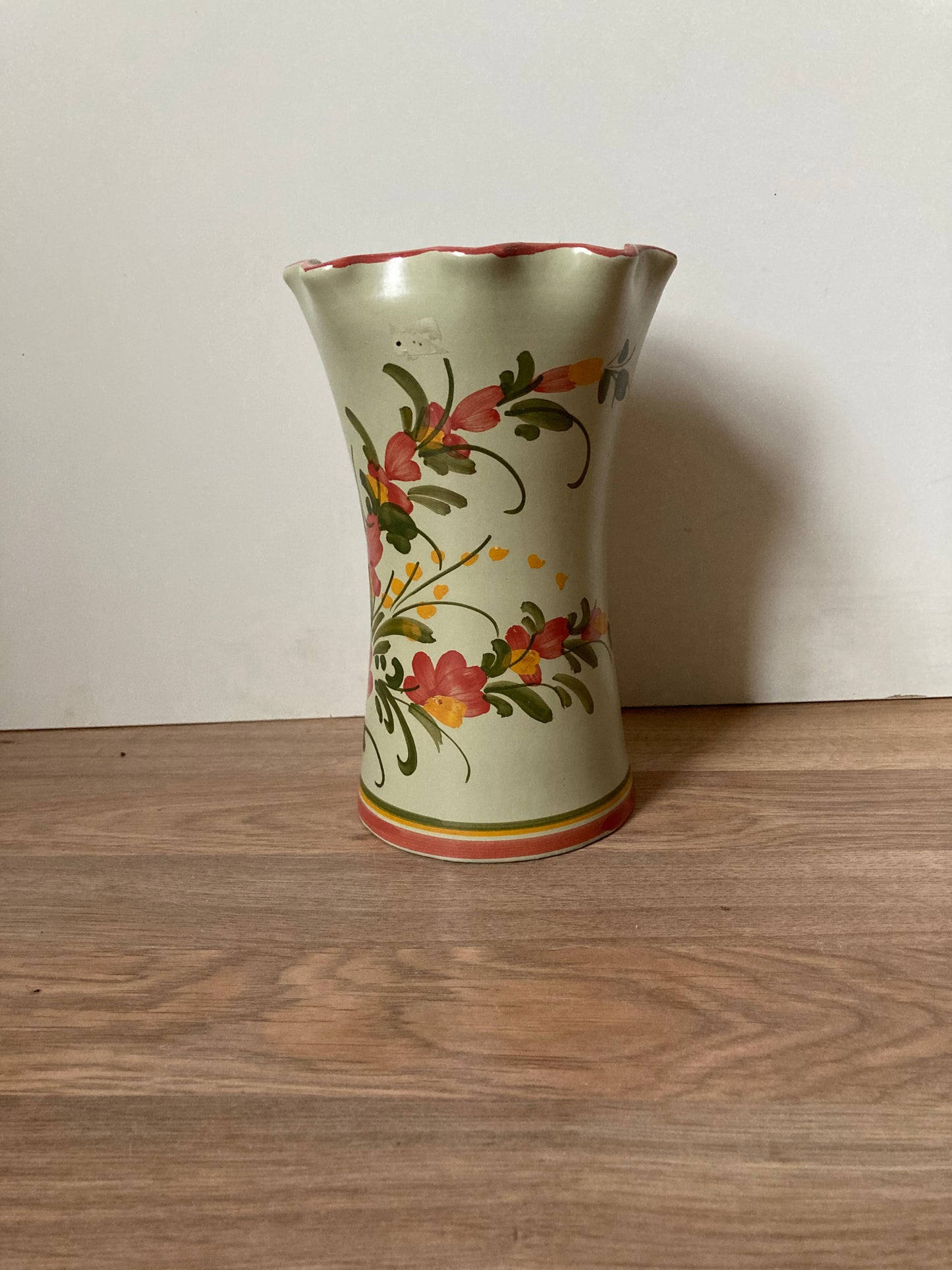 Vintage Hand Painted Italian Ceramic Vase with a Floral Design - Bloom & Heirloom Vintage Decor