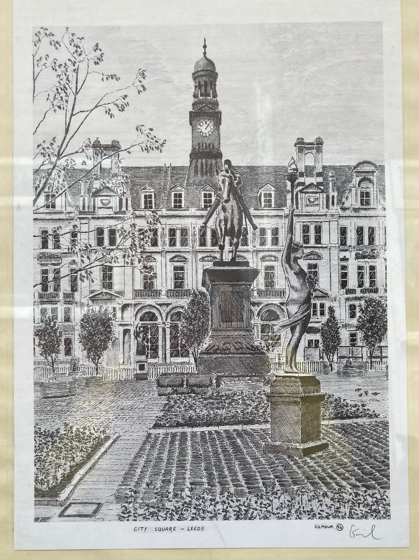 Framed Andrew Gilmour City Square Leeds Signed Print