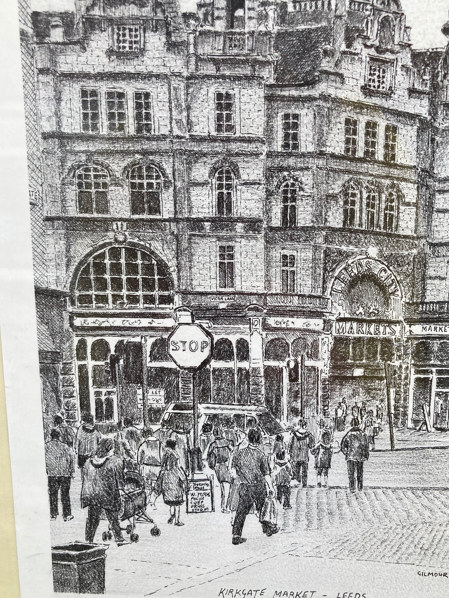 Framed Andrew Gilmour Kirkgate Market Leeds Signed Print