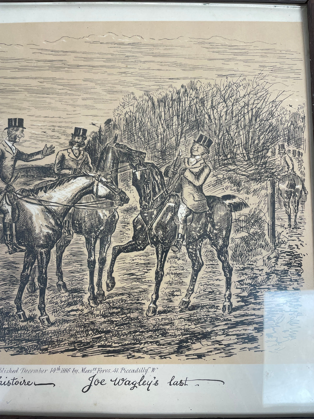 Victorian Hunting Print, “Joe Wagley’s Last”
