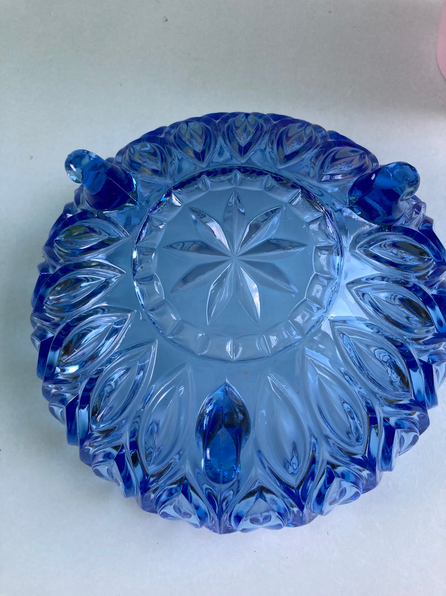 Orion Bowl by Lausitzer Glaswerke in Blue - Vintage West German Glassware