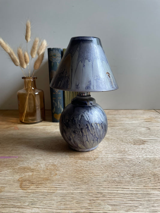 Painted Frosted Glass Tea Light Holder Drip Pattern