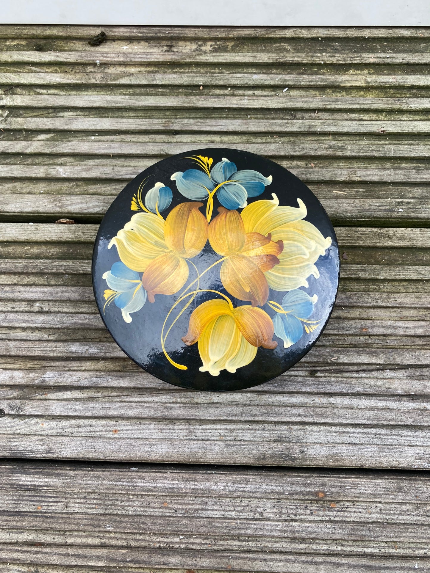 Floral Round Trinket Box