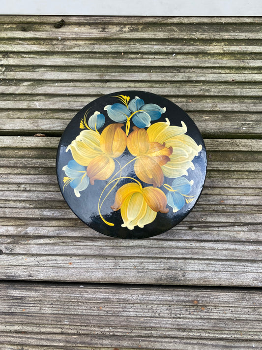 Floral Round Trinket Box
