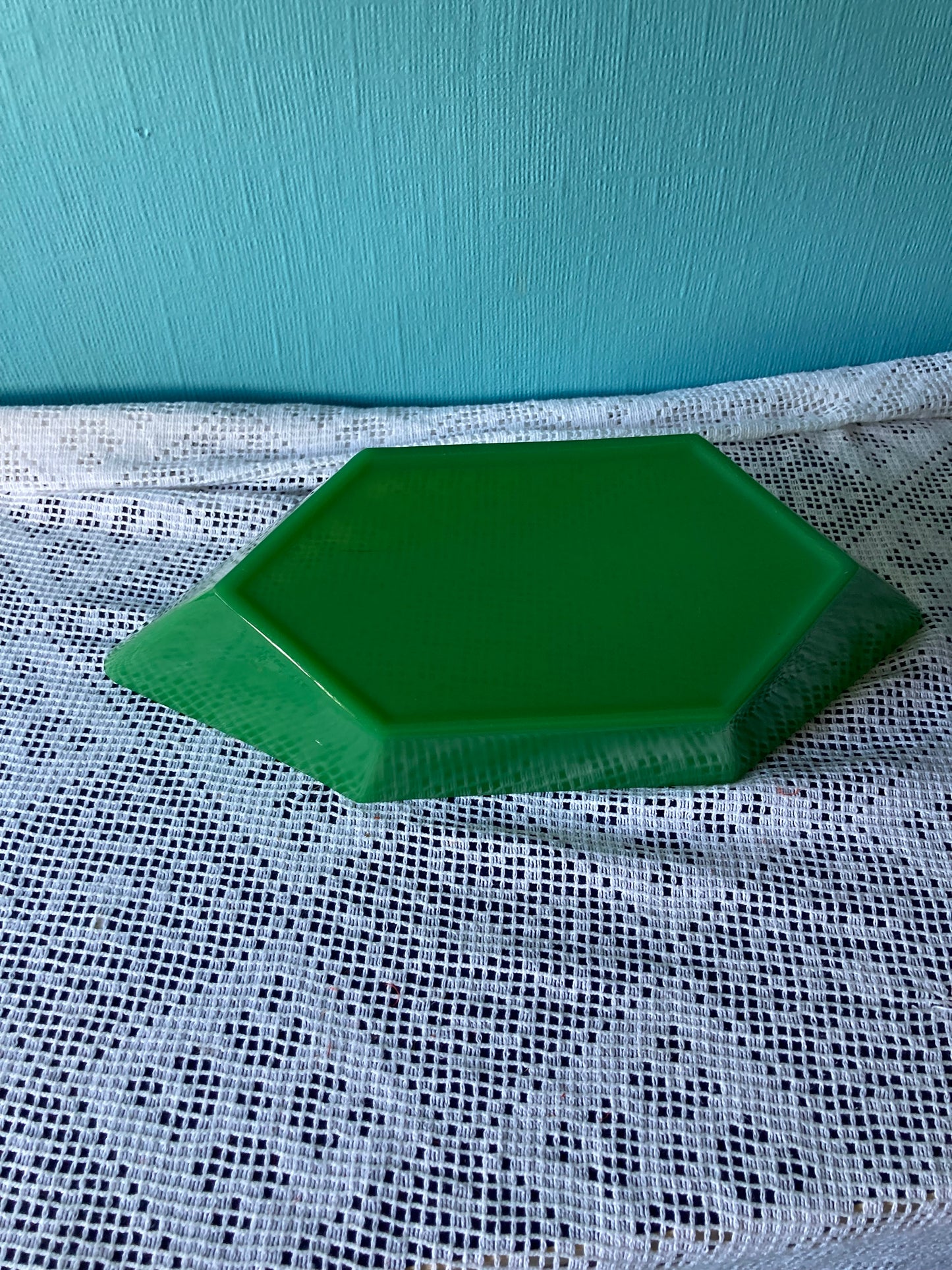 Davidson Green Cloud Glass Boat Shape Bowl