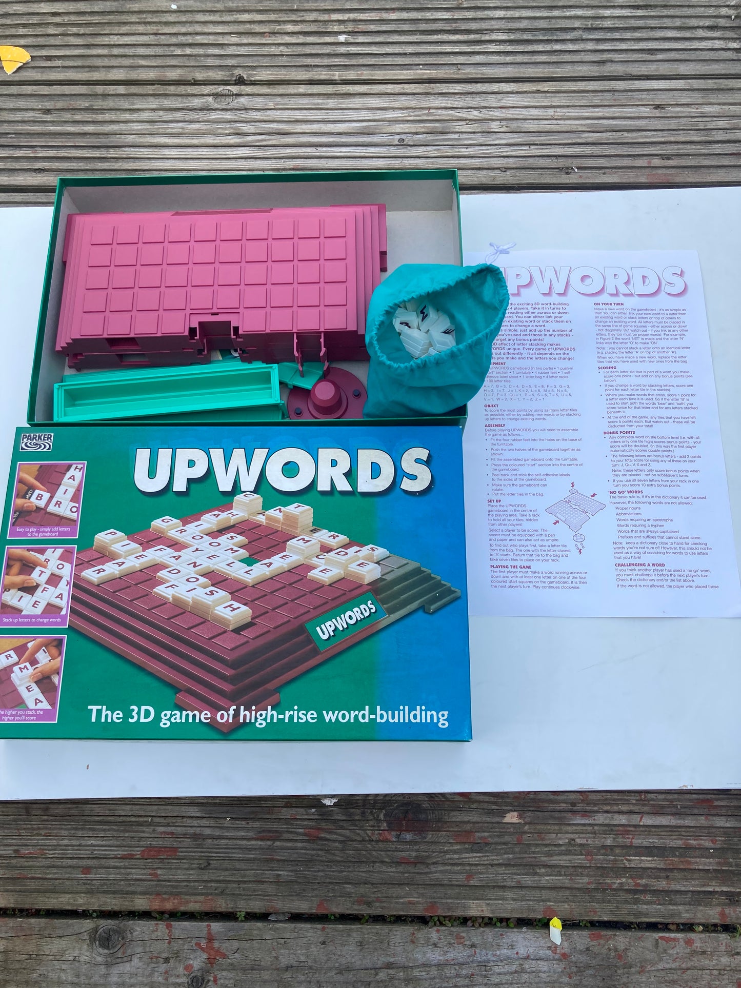 Upwords The 3D Game of High Rise Word Building By Parker 1996 Fully Complete - Bloom & Heirloom Vintage Decor