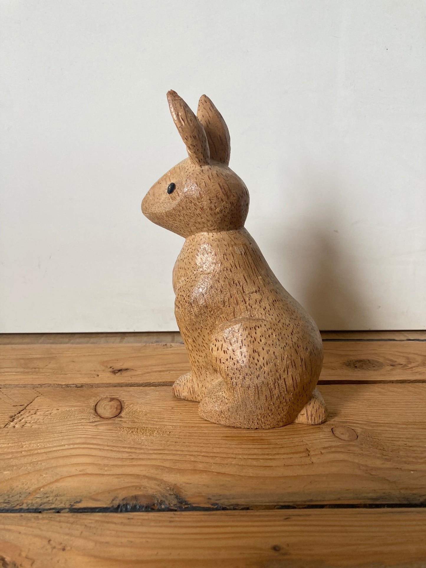Sitting Hare Rabbit Ornament Brown Wood Woodland Animal Figure