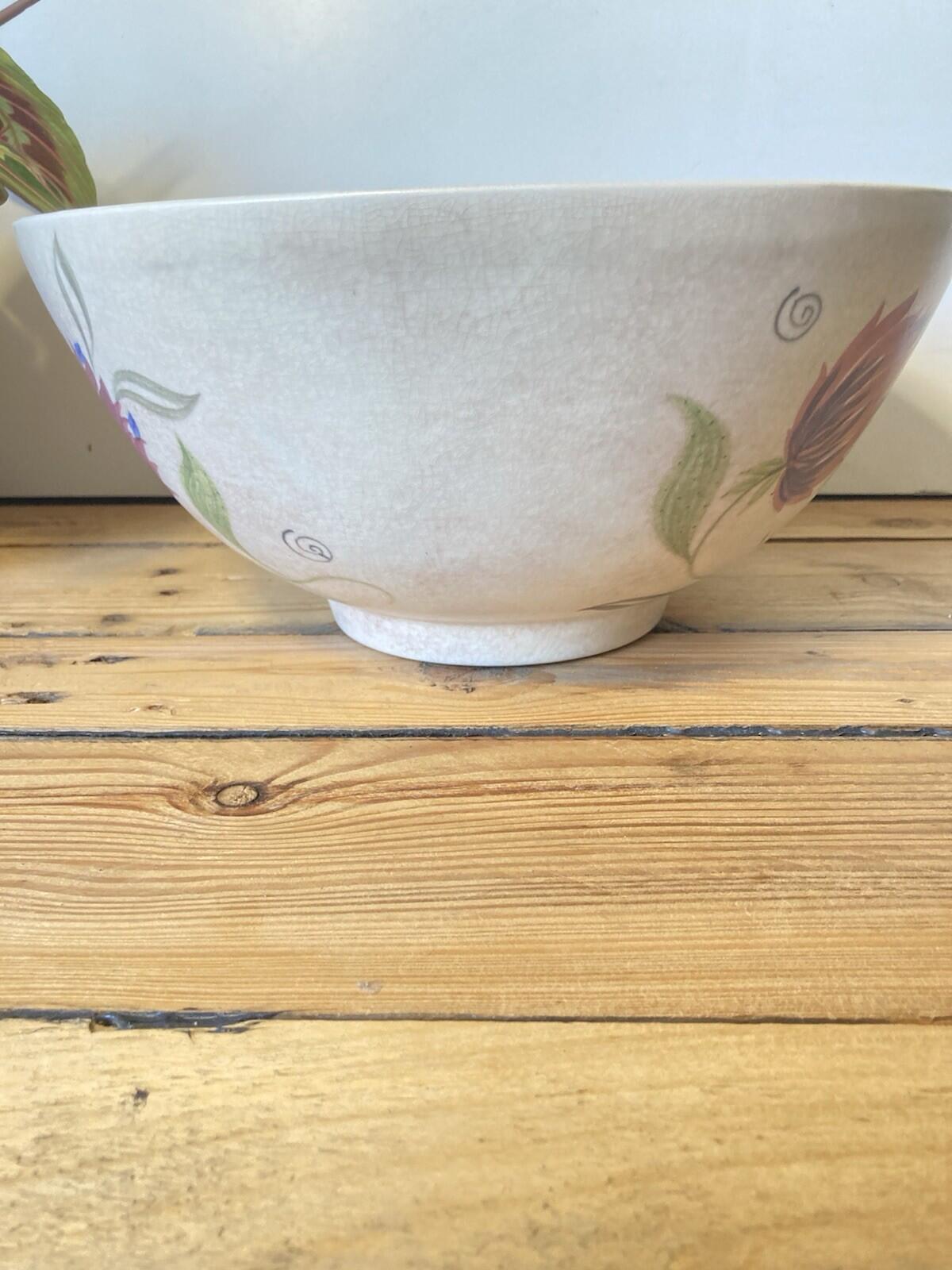 E Radford Pottery Bowl Hand Painted Floral Vintage Ceramic Dish