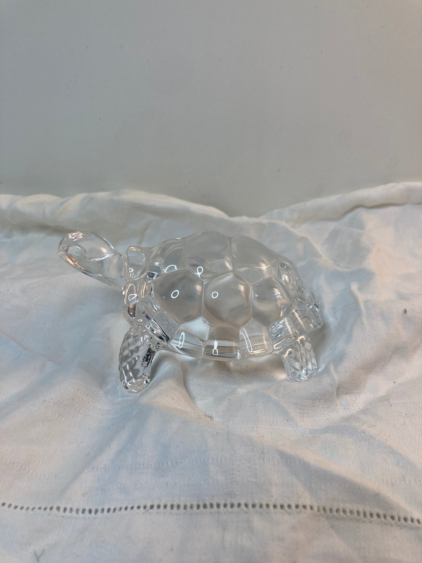 Crystal Turtle Tortoise Sculpture Figurine Vintage Cristal Arques France