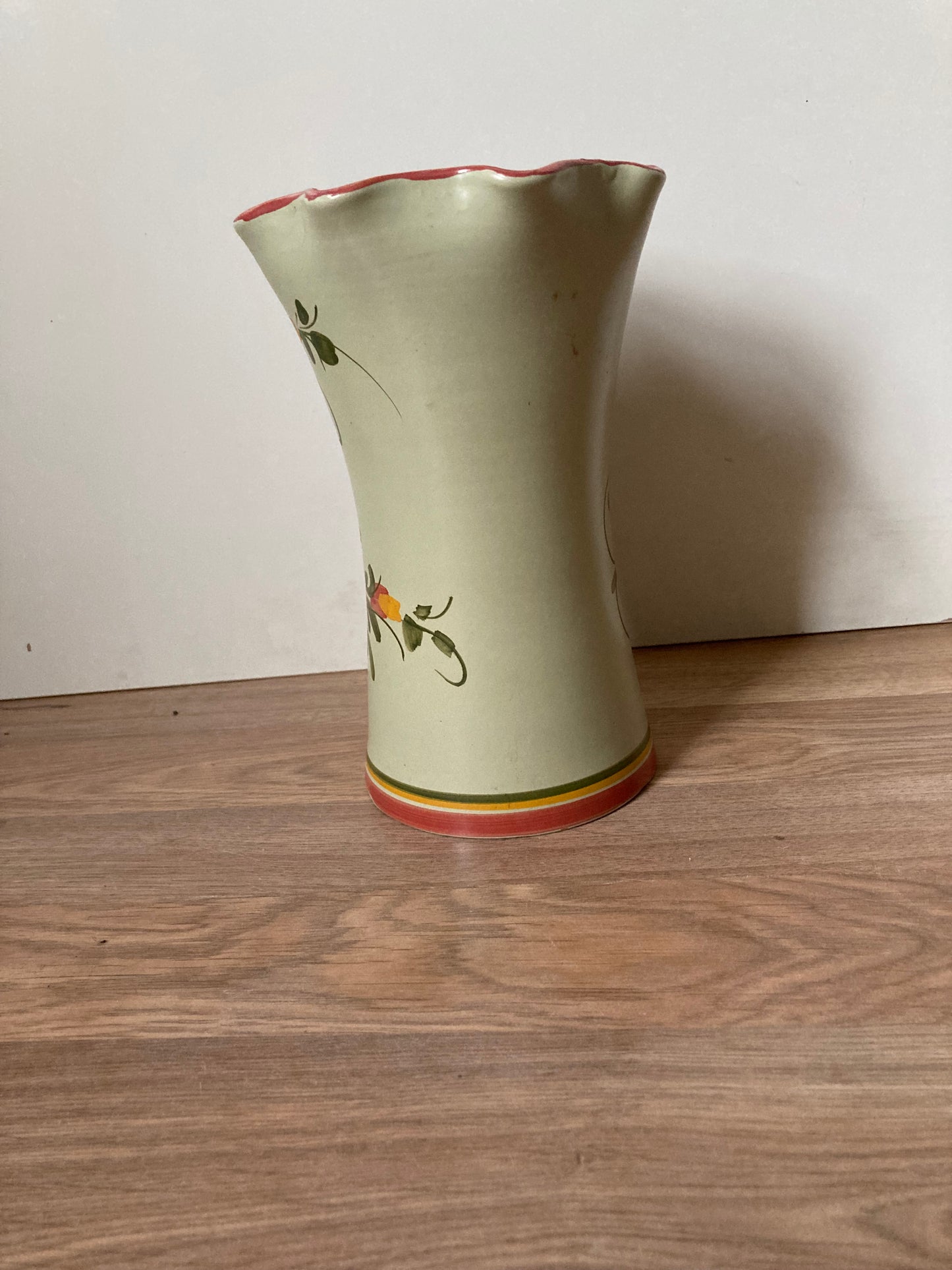 Vintage Hand Painted Italian Ceramic Vase with a Floral Design - Bloom & Heirloom Vintage Decor