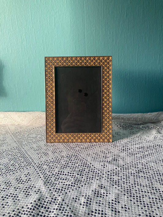 Yellow Enamel Golden Floral Photo Frame 7x5" Freestanding Gift