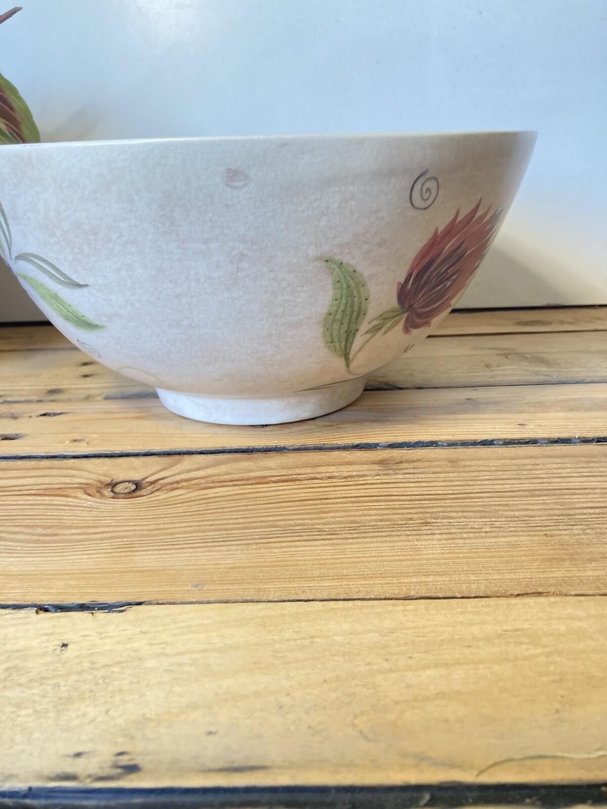 E Radford Pottery Bowl Hand Painted Floral Vintage Ceramic Dish