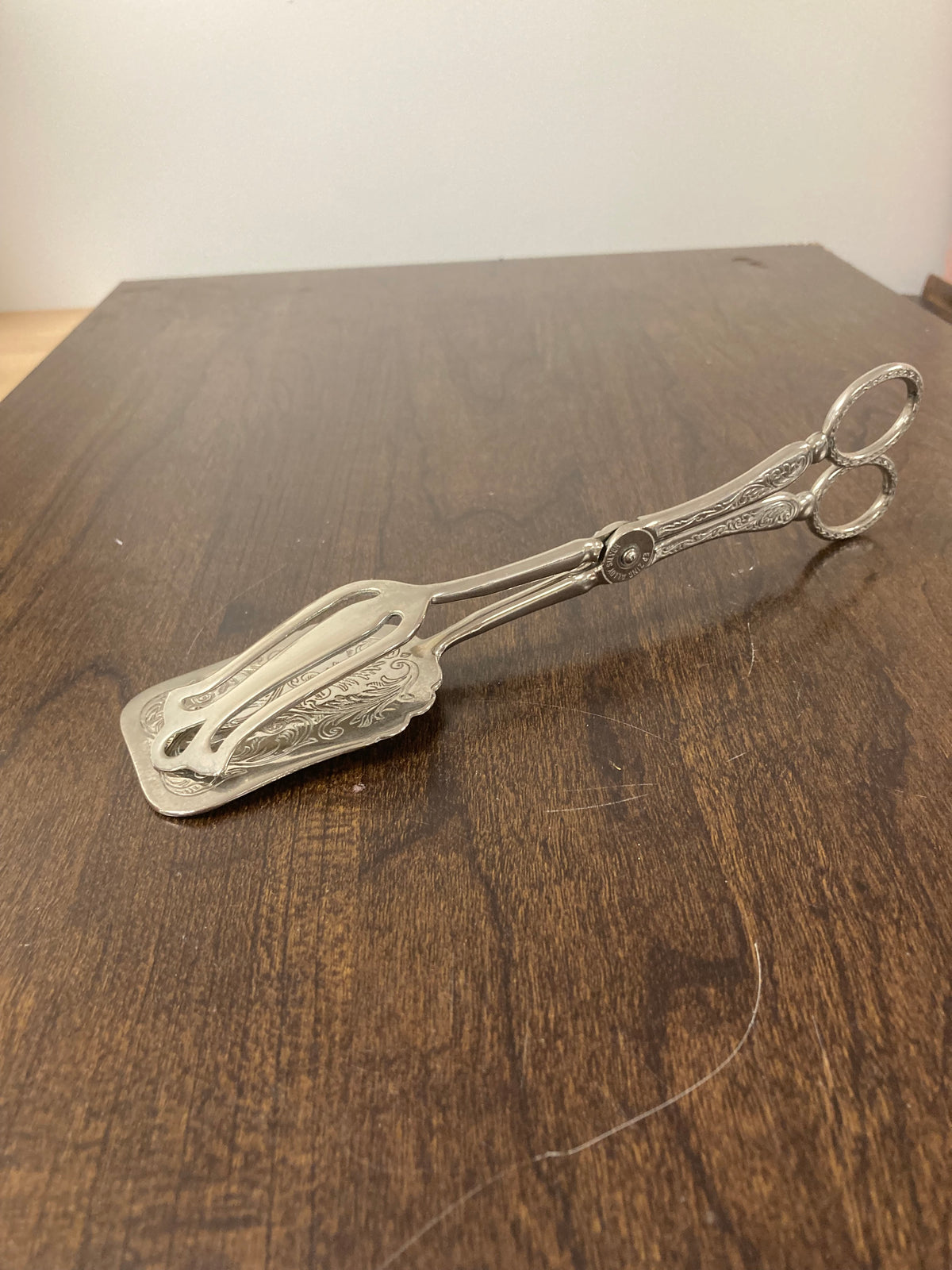 Pierced Silver-Plate Serving Tongs