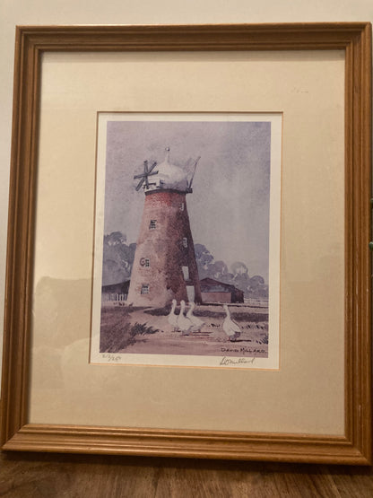 Limited Edition David Millard Signed Framed Windmill Print