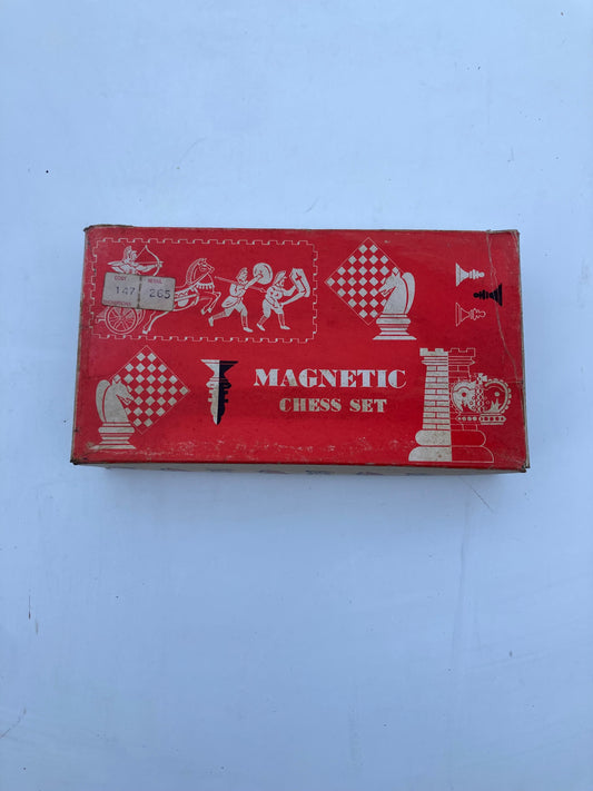 Vintage Lowe Magnetic Chess Set Complete With Board Boxed Prop Vintage Games - Bloom & Heirloom Vintage Decor