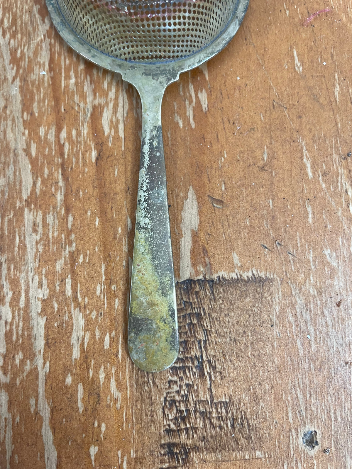 Ornate Patinated Tea Strainer