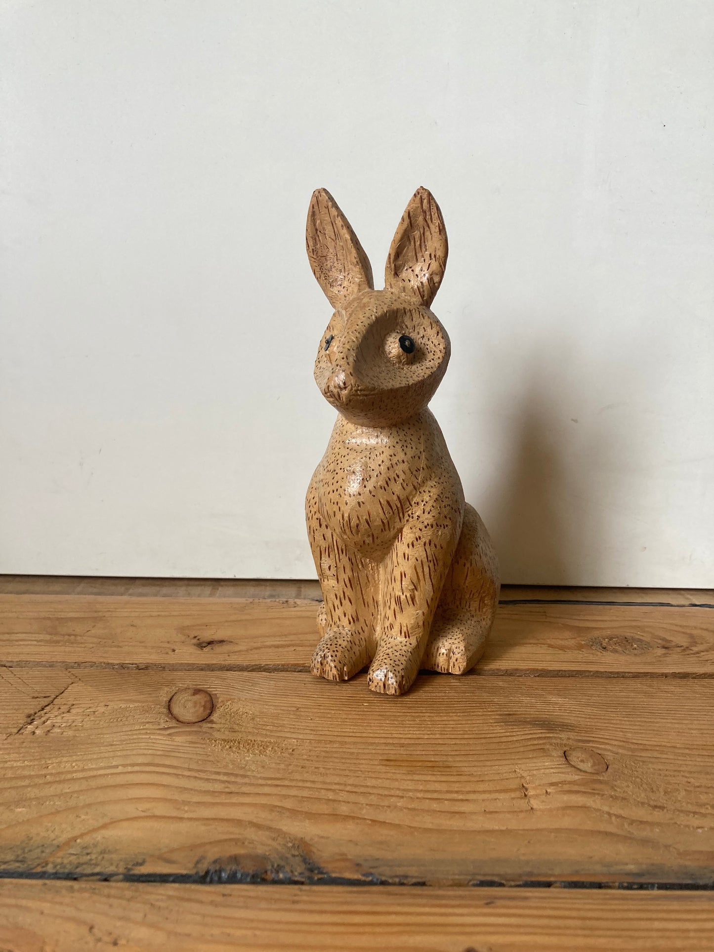 Sitting Hare Rabbit Ornament Brown Wood Woodland Animal Figure