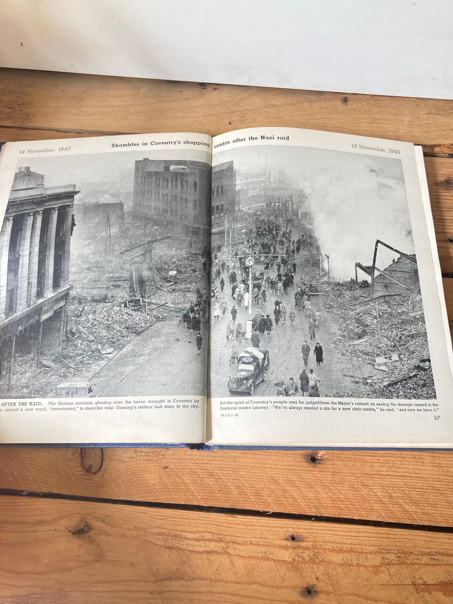 Vintage WWII War In Pictures Book Odhams Press London Illustrated