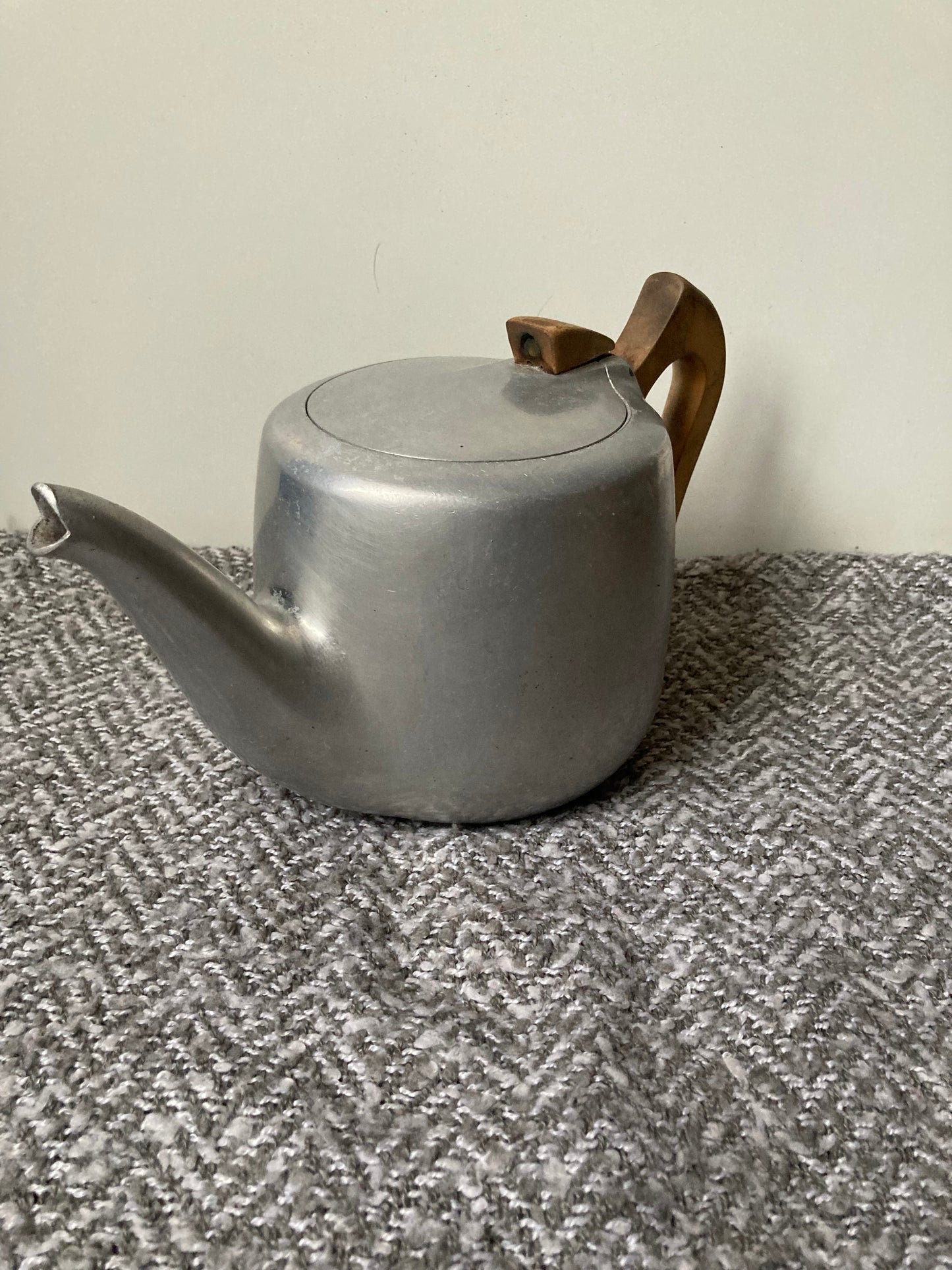 1950's Picquot Ware aluminium teapot Wooden Handles Made In England Tea Time