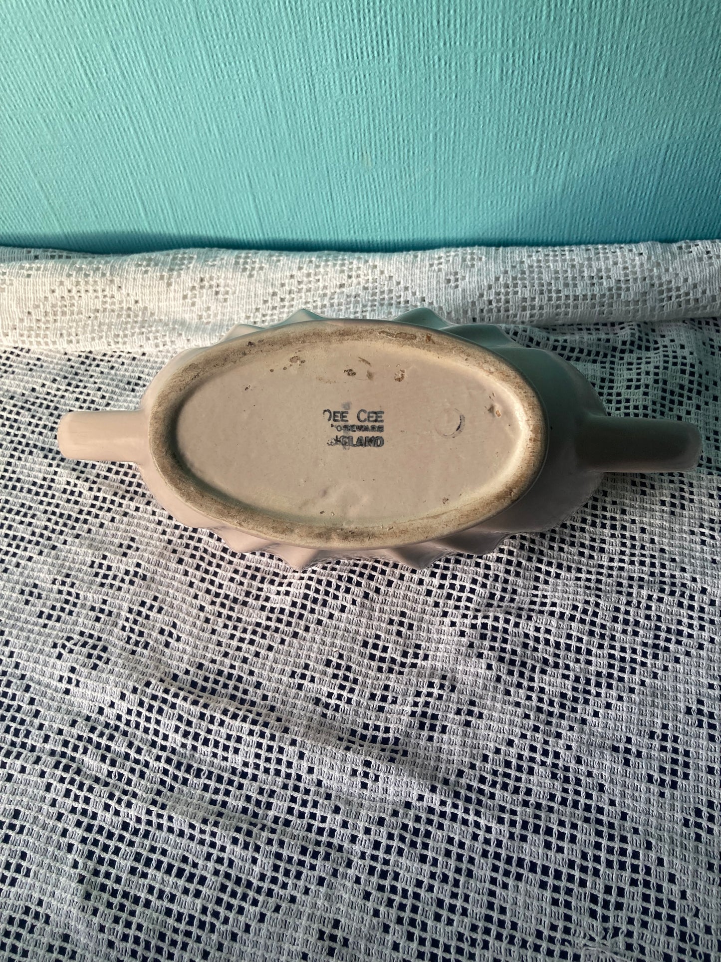 Vintage Dee Cee Mantle Vase Oyster Pink Stoneware