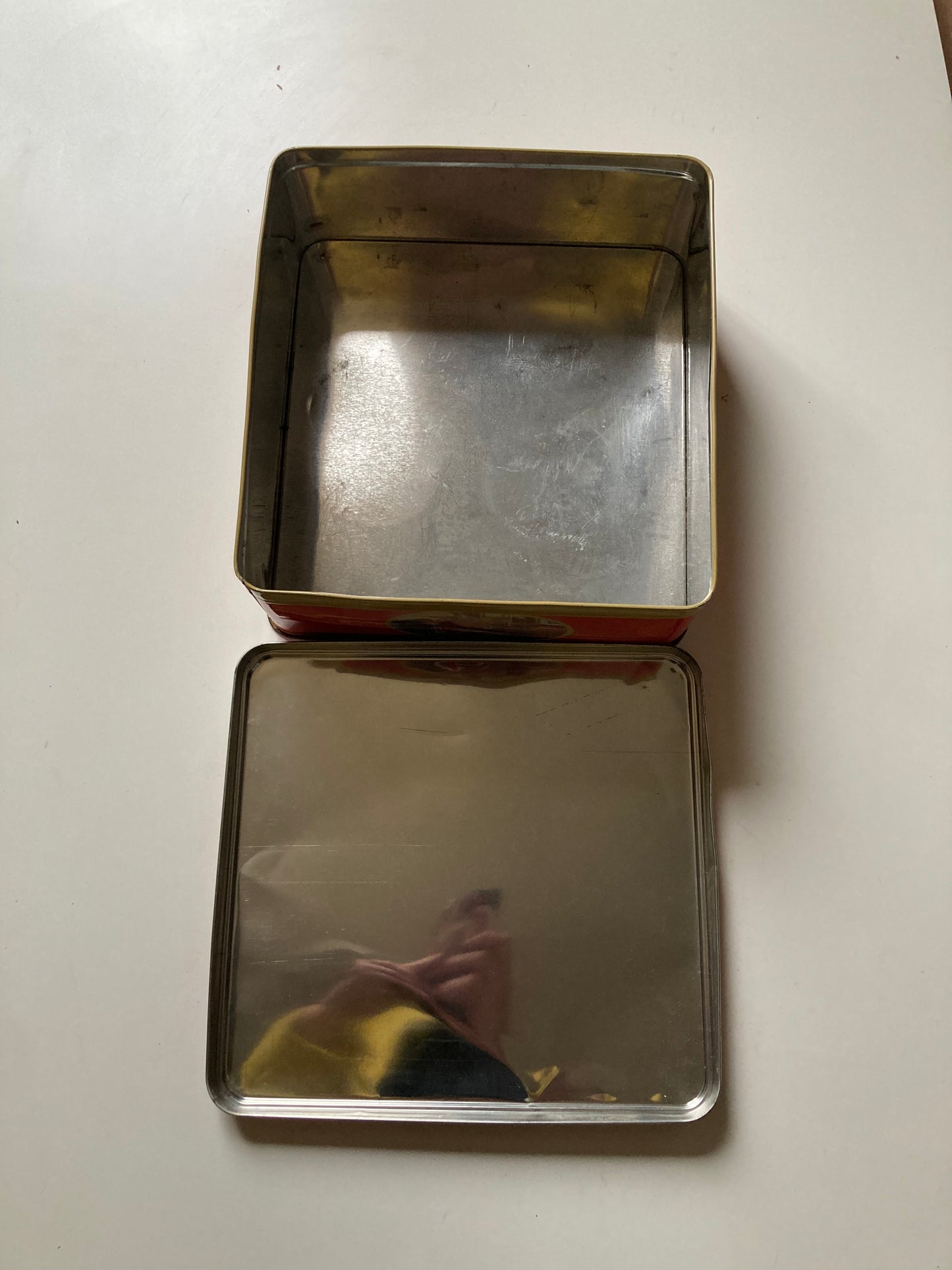 Vintage Advertisment Tin London Red Double Decker Bus Biscuit Tin Empty