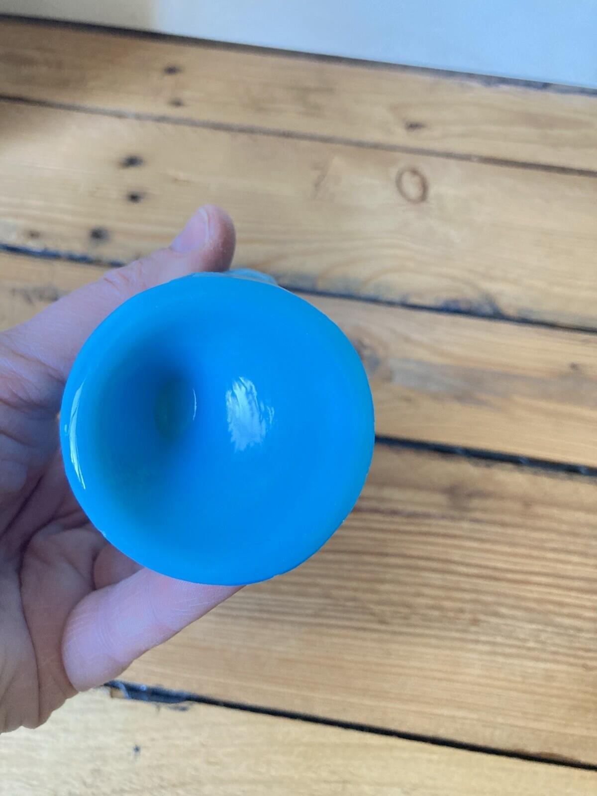 Portieux Vallerysthal Blue Glass Egg Cup Beggars Hand Toothpick Holder
