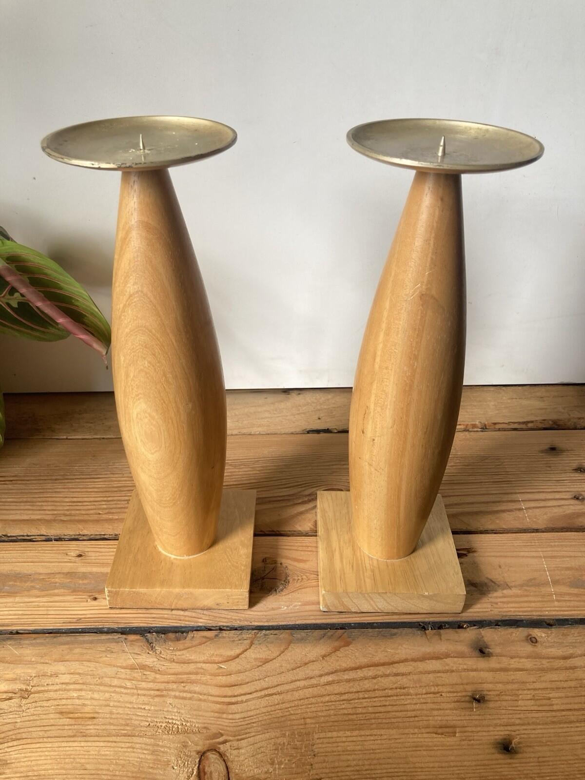 Pair Of Mid Century Modern Style Candlestick Holders