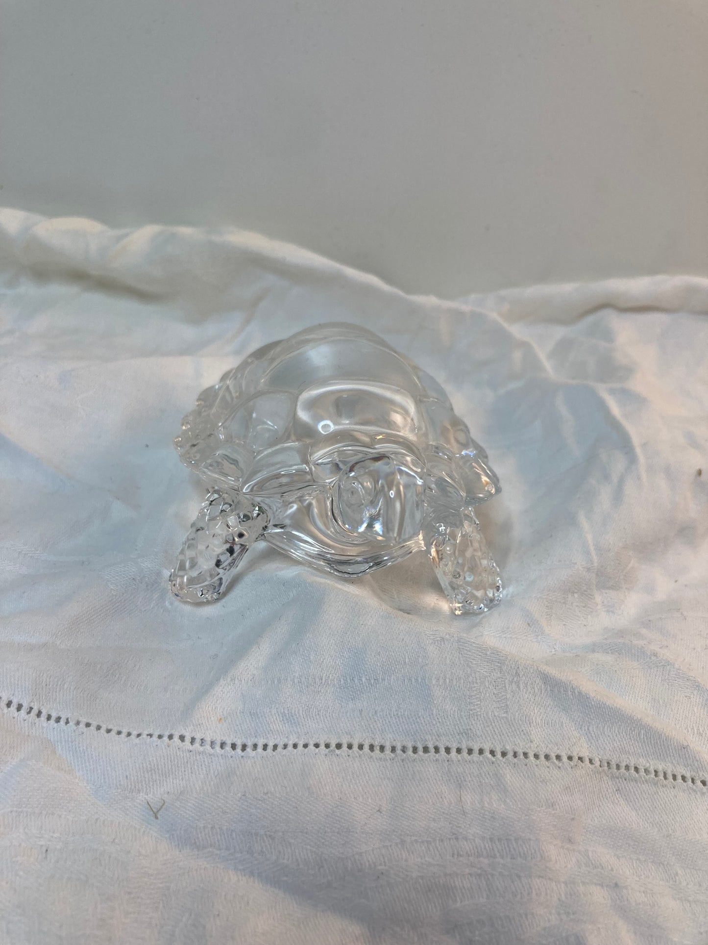 Crystal Turtle Tortoise Sculpture Figurine Vintage Cristal Arques France