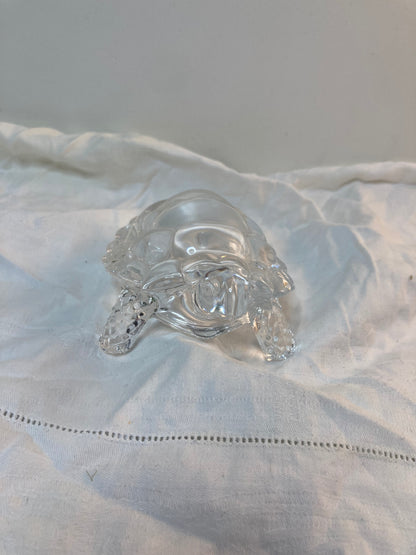 Crystal Turtle Tortoise Sculpture Figurine Vintage Cristal Arques France