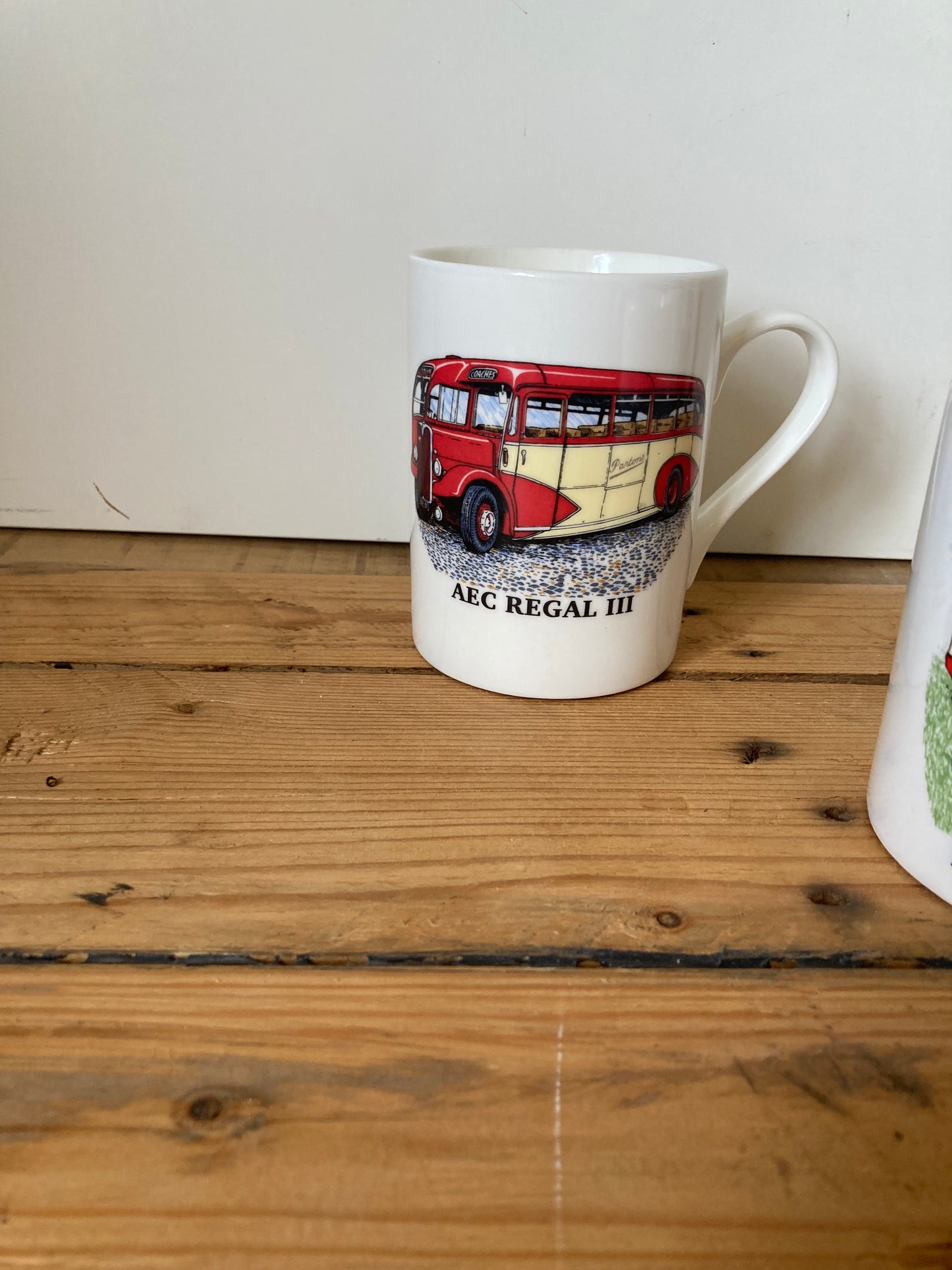 Vintage Bus Enthusiast Mugs Set 5 Transport Vehicle Coffee Cups