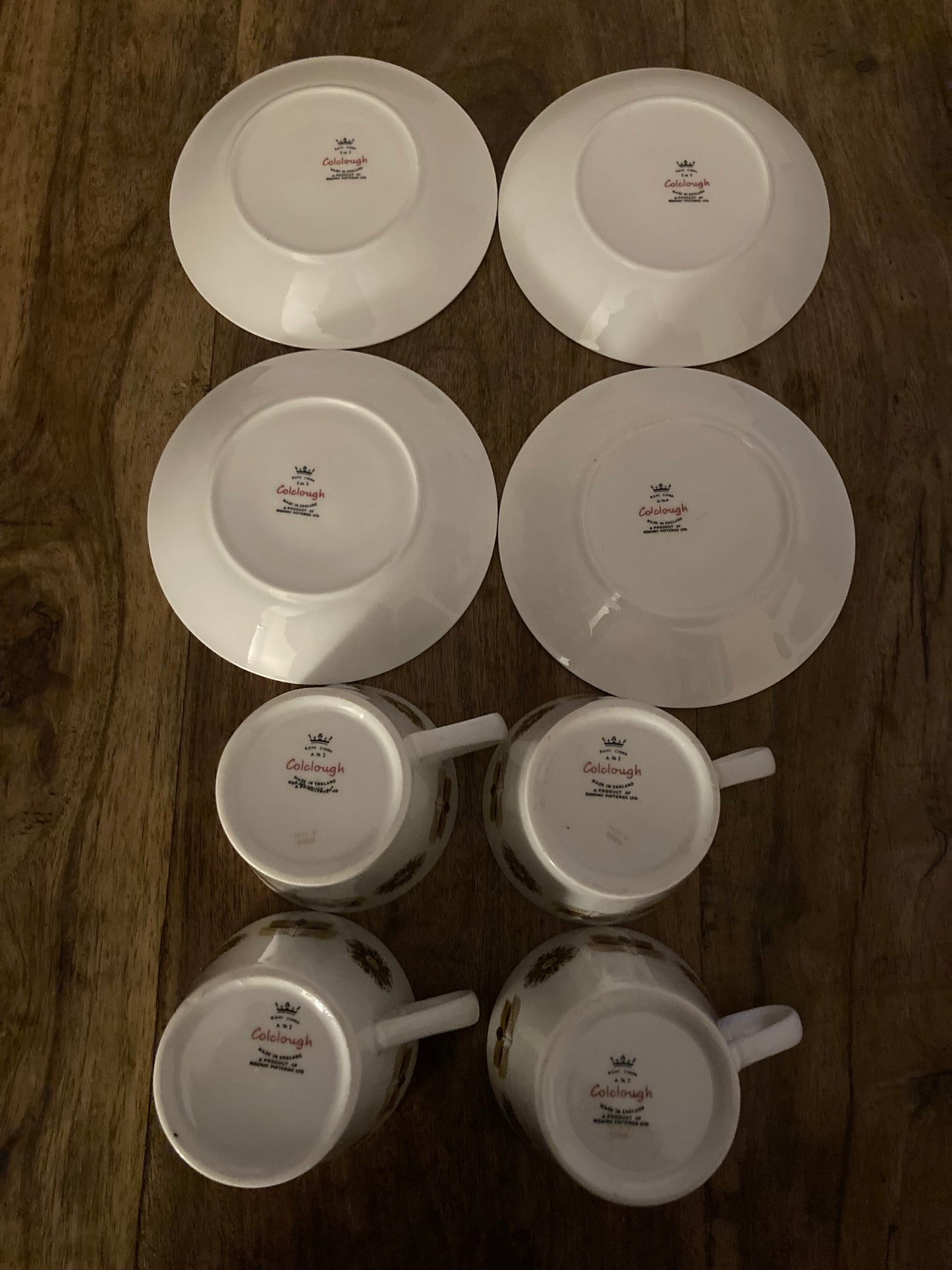 Retro Colclough Brown Floral Tea Set For 4 Ridgeway Pottery