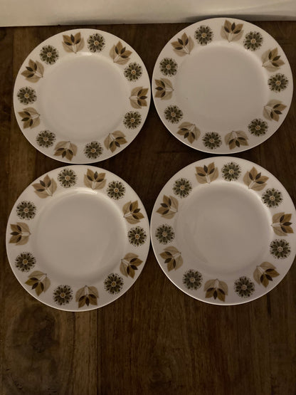 Retro Colclough Brown Floral Tea Set For 4 Ridgeway Pottery