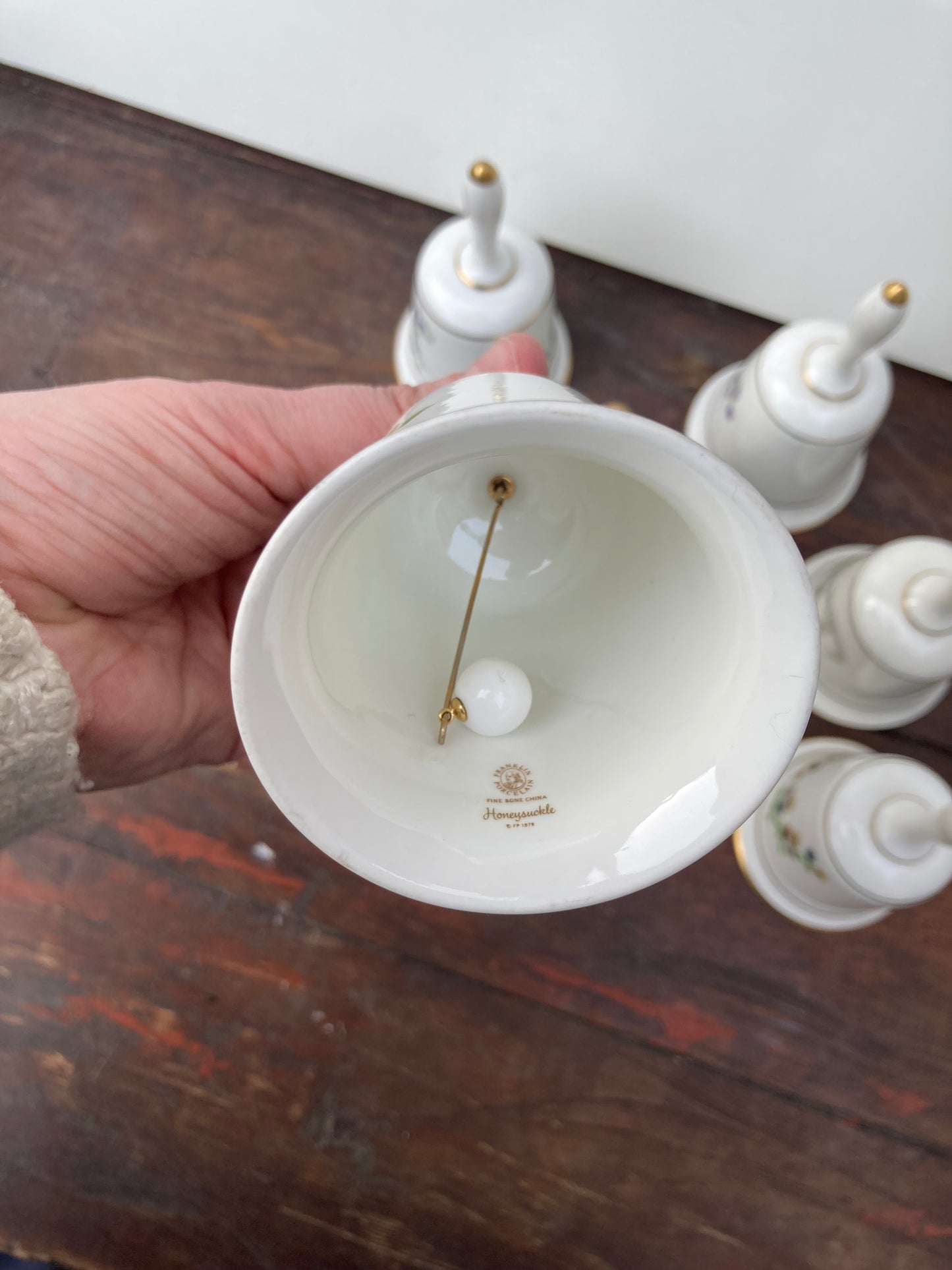 Collection Of 7 Franklin Mint Enchanted Flowers Fairies Porcelain Bells