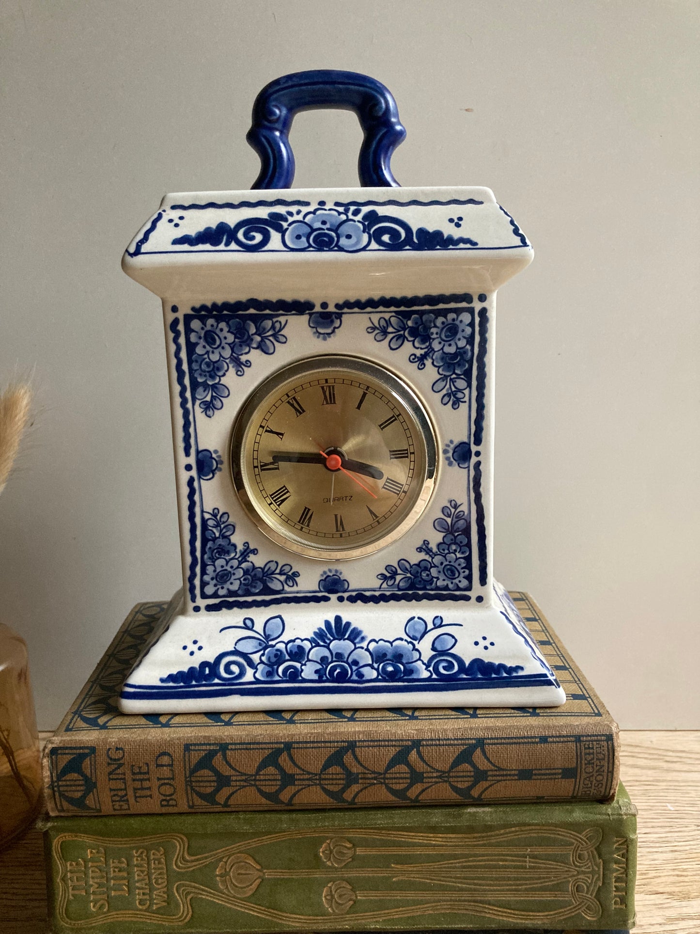 Delft Bluw Mantle Clock Blue White Ceramic