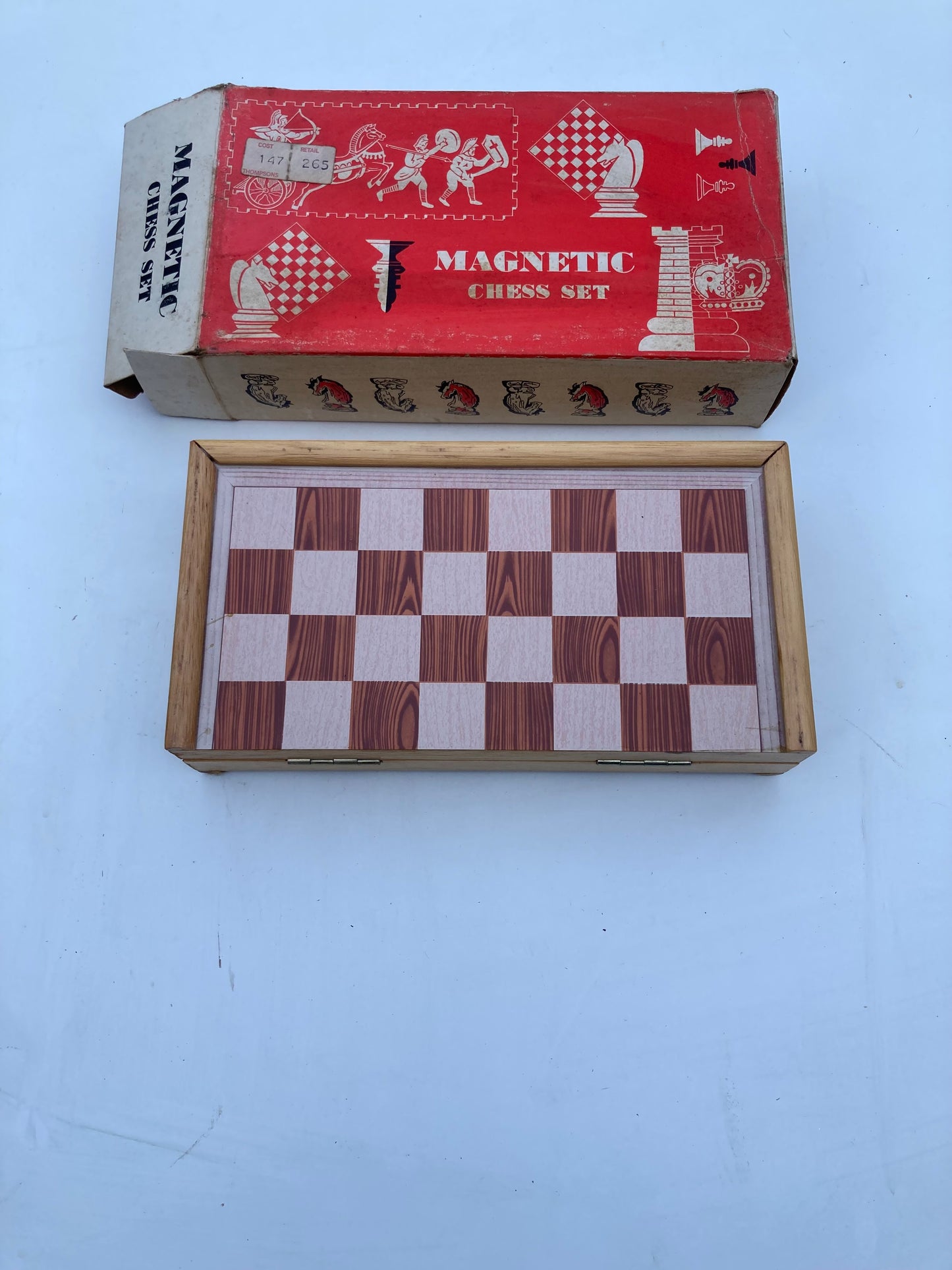 Vintage Lowe Magnetic Chess Set Complete With Board Boxed Prop Vintage Games - Bloom & Heirloom Vintage Decor