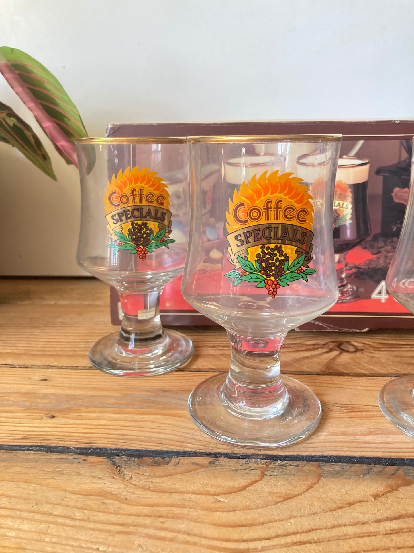 Vintage Dema Irish Coffee Glasses Set of 4 Boxed Made in England Coffee Special